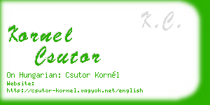 kornel csutor business card
