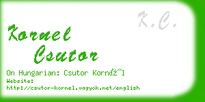 kornel csutor business card